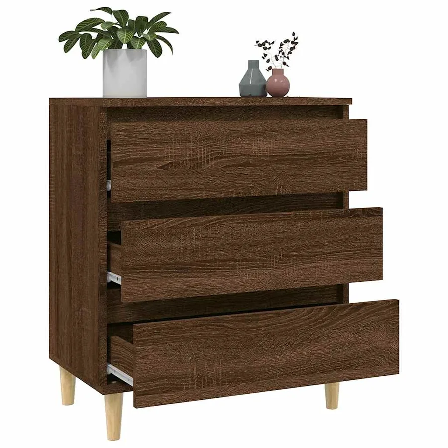 Buffet Chêne marron 60x35x70 cm Bois d'ingénierie - 5