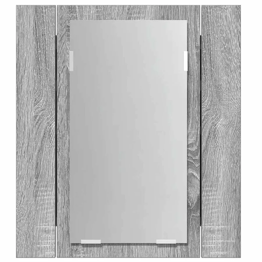 Armoire à miroir LED de salle de bain sonoma gris 40x12x45 cm - 6