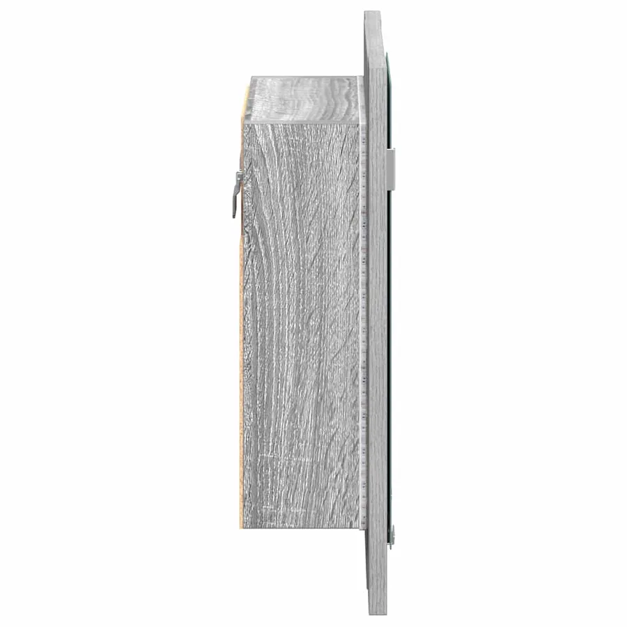 Armoire à miroir LED de salle de bain sonoma gris 40x12x45 cm - 9