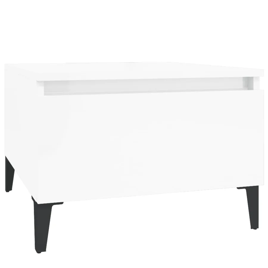 Tables d'appoint 2pcs Blanc brillant 50x46x35cm Bois ingénierie - 6