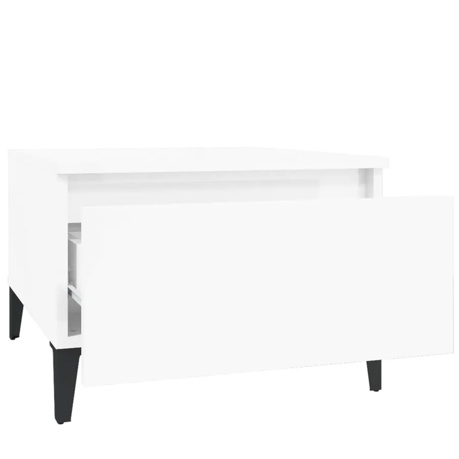 Tables d'appoint 2pcs Blanc brillant 50x46x35cm Bois ingénierie - 8