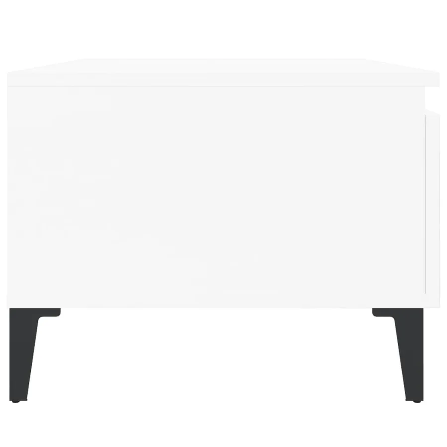 Tables d'appoint 2pcs Blanc brillant 50x46x35cm Bois ingénierie - 9