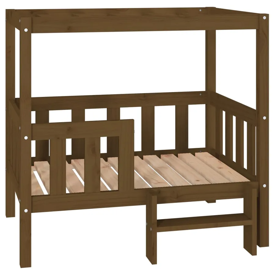 Lit pour chien Marron miel 95,5x73,5x90 cm Bois de pin solide - 2