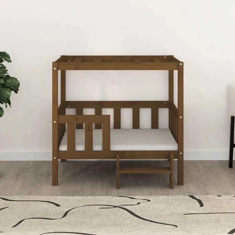 Lit pour chien Marron miel 95,5x73,5x90 cm Bois de pin solide - 3