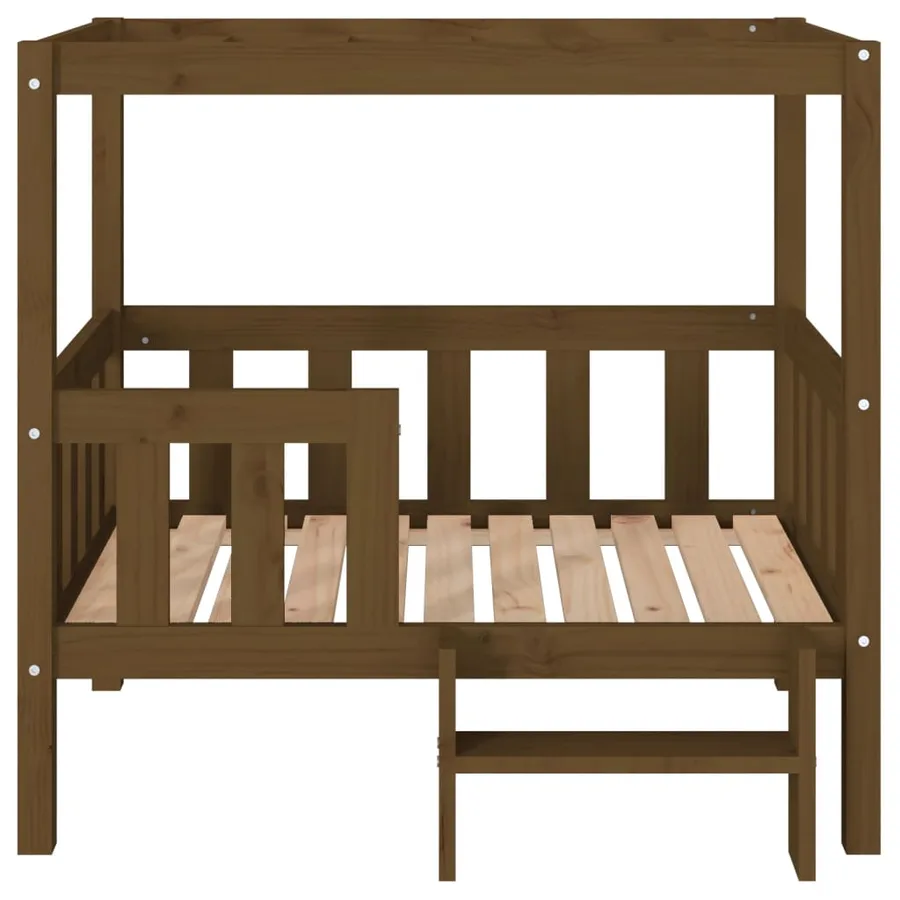 Lit pour chien Marron miel 95,5x73,5x90 cm Bois de pin solide - 5