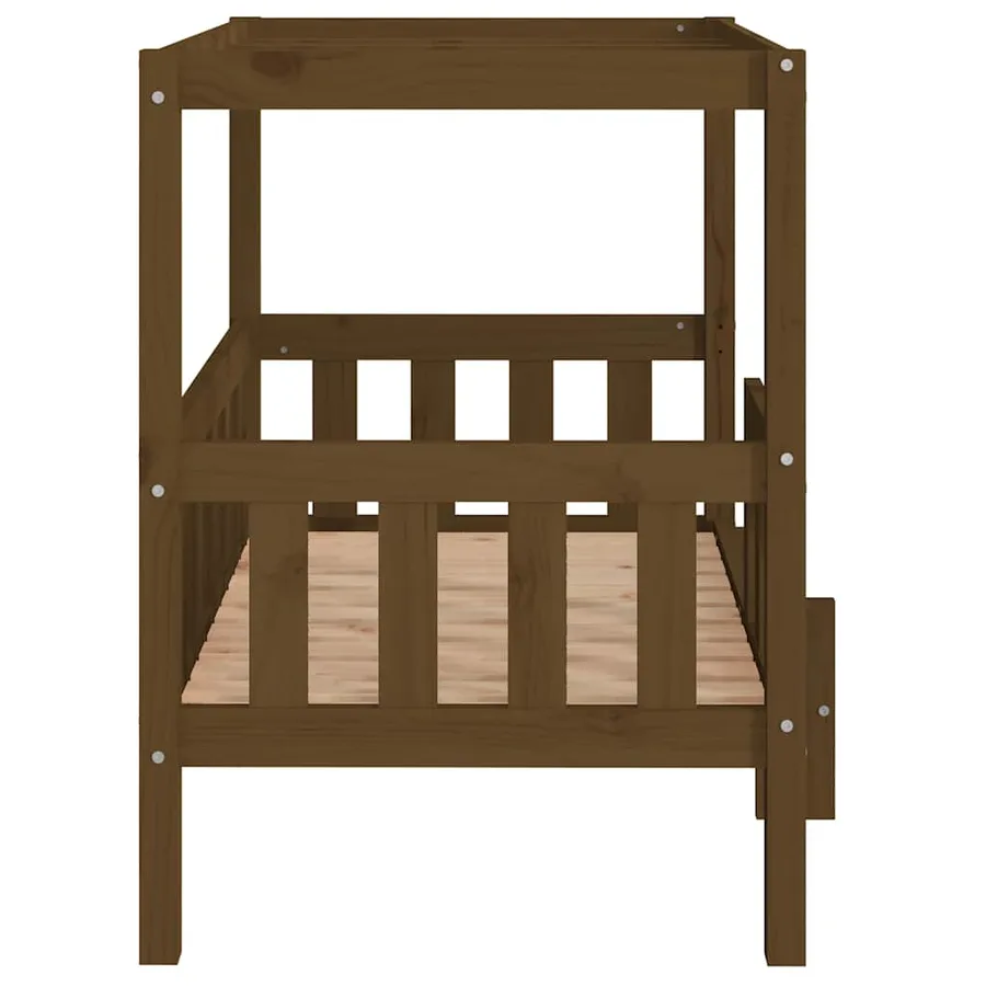 Lit pour chien Marron miel 95,5x73,5x90 cm Bois de pin solide - 6