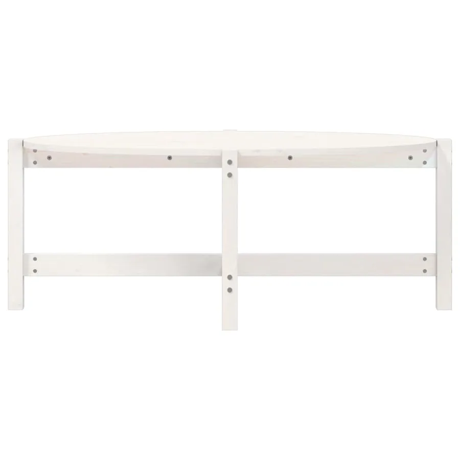 Table basse Blanc 118x63x45 cm Bois massif de pin - 5