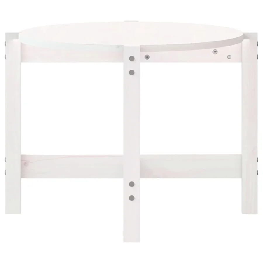 Table basse Blanc 118x63x45 cm Bois massif de pin - 6