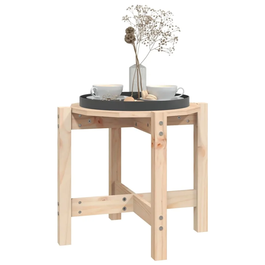Table basse Ø 52,5x45 cm Bois massif de pin - 4