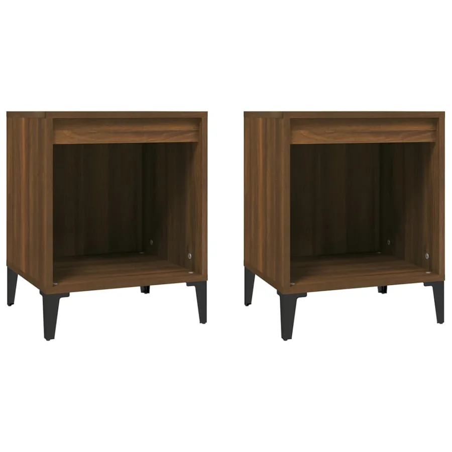 Tables de chevet 2 pcs Chêne marron 40x35x50 cm - 2