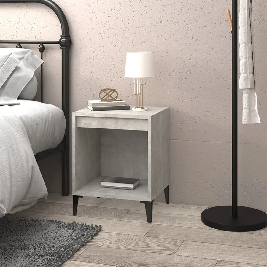 Table de chevet Gris béton 40x35x50 cm - 3