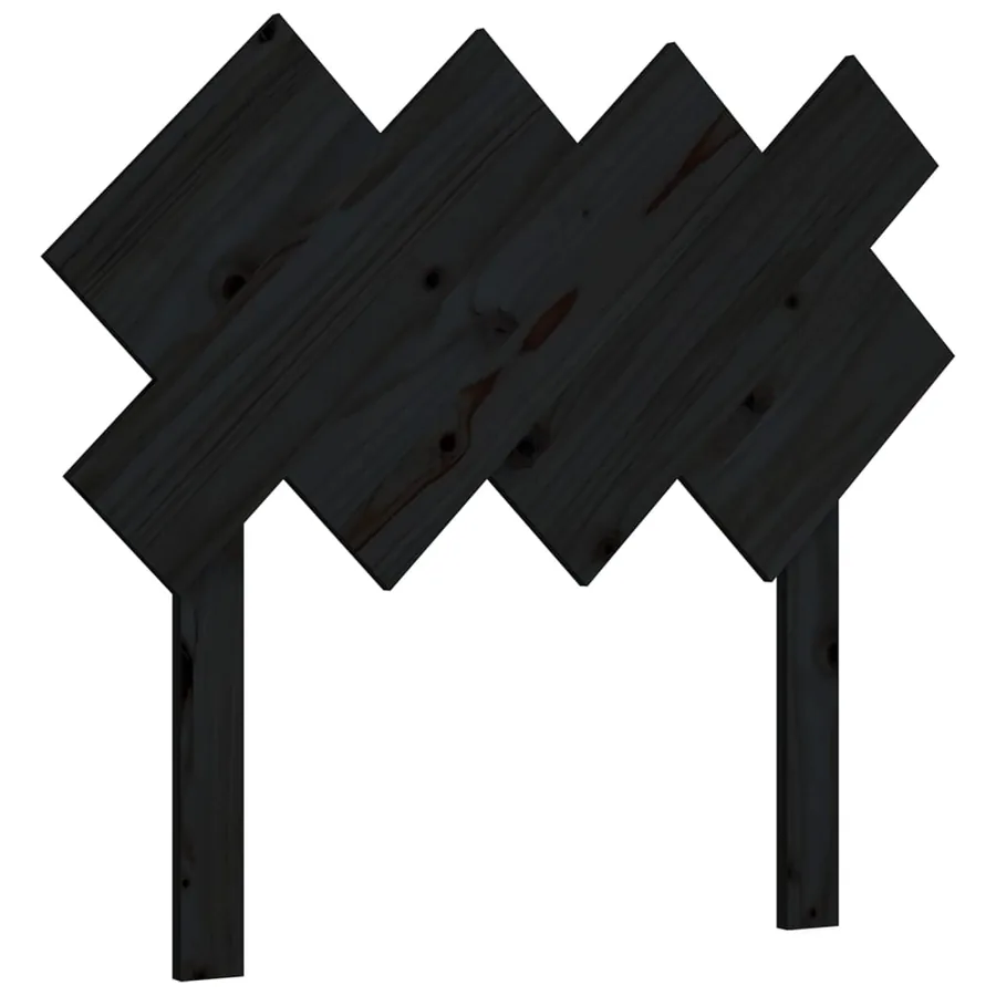 Tête de lit Noir 92x3x81 cm Bois massif de pin - 2