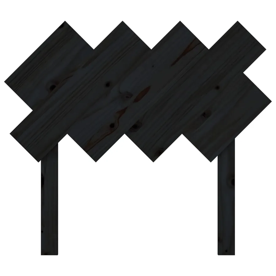 Tête de lit Noir 92x3x81 cm Bois massif de pin - 4