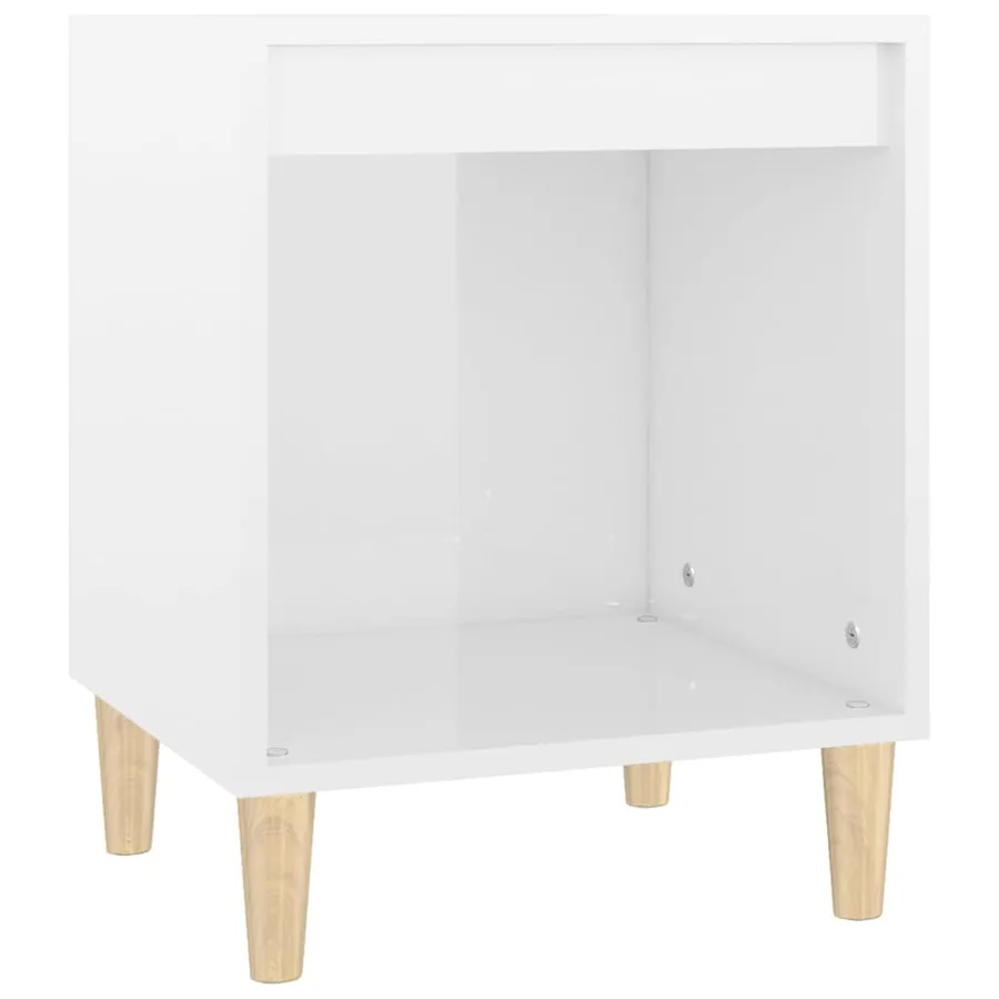 Tables de chevet 2 pcs Blanc brillant 40x35x50 cm - 5