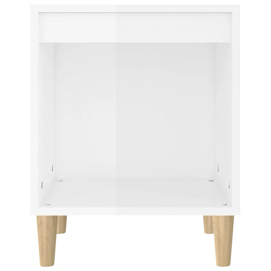 Tables de chevet 2 pcs Blanc brillant 40x35x50 cm - 6