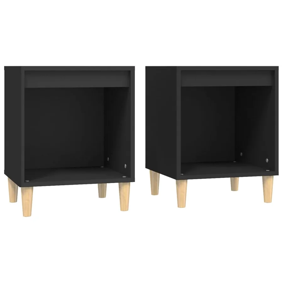 Tables de chevet 2 pcs Noir 40x35x50 cm - 2