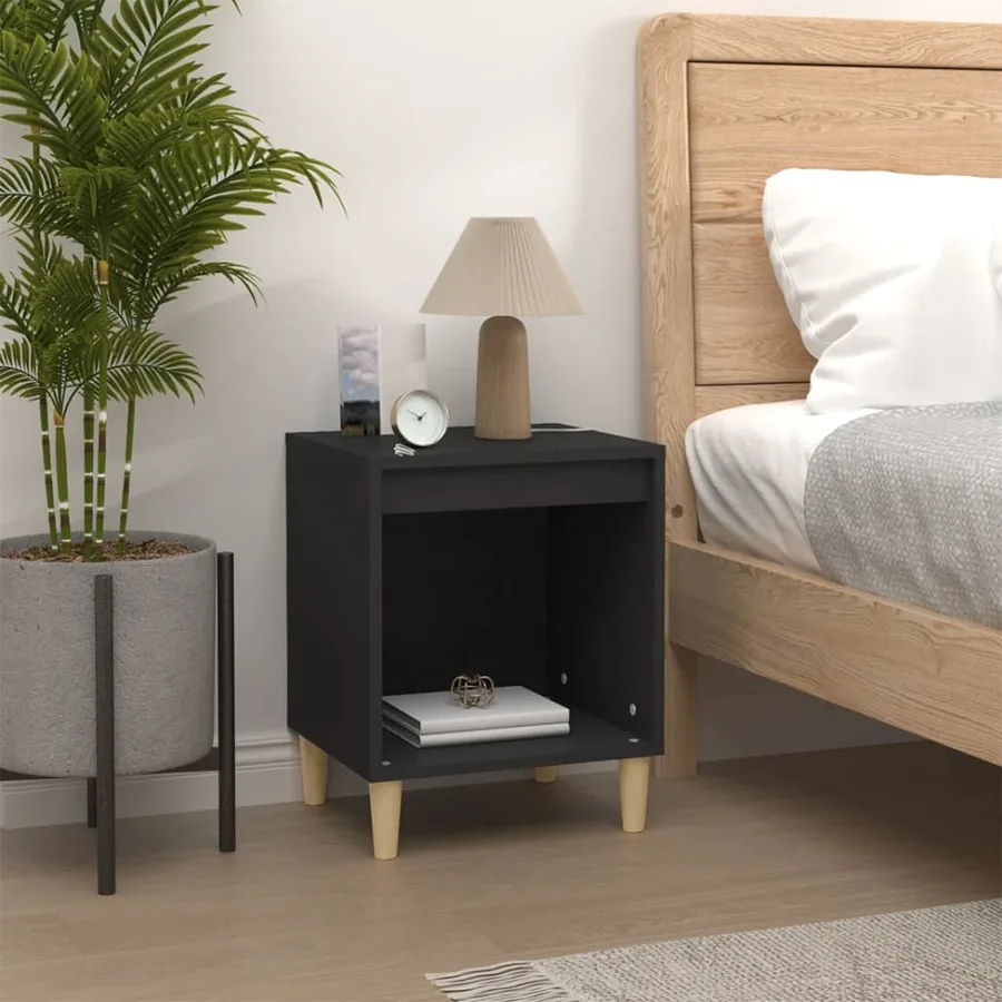 Tables de chevet 2 pcs Noir 40x35x50 cm - 3