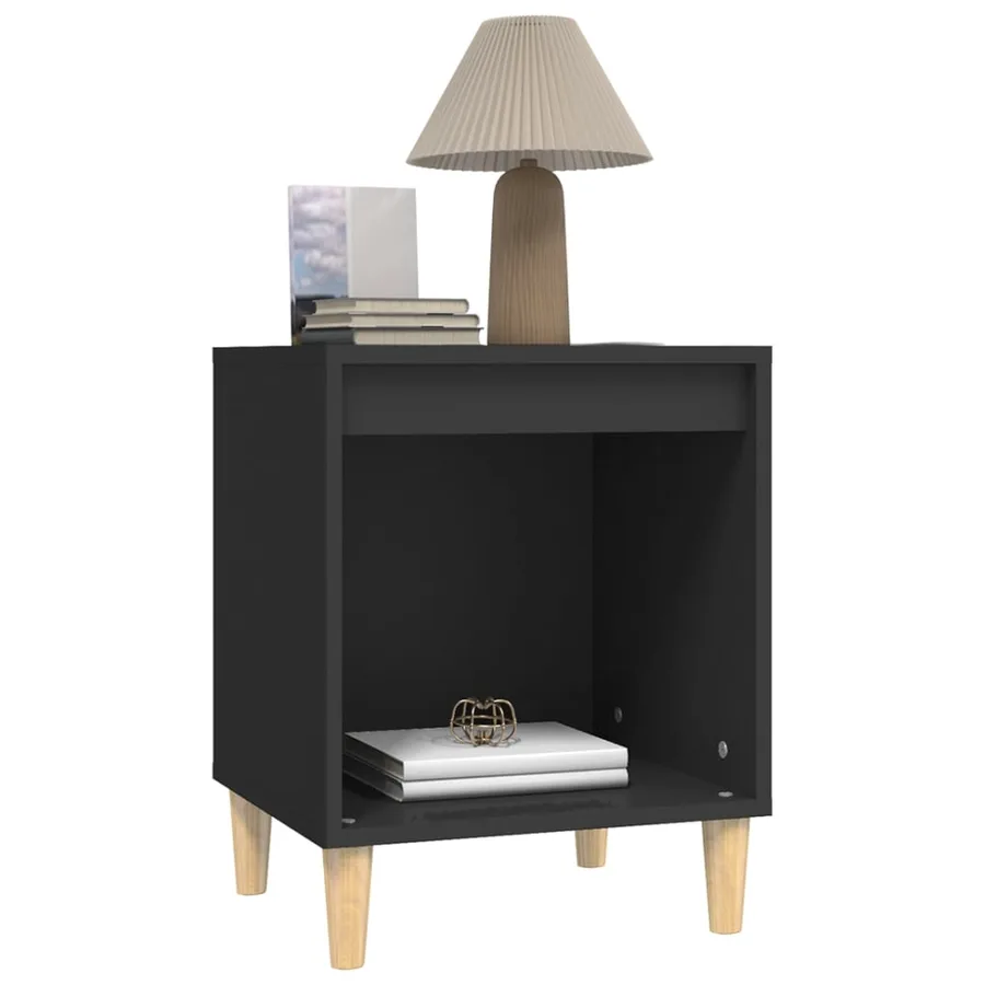 Tables de chevet 2 pcs Noir 40x35x50 cm - 4