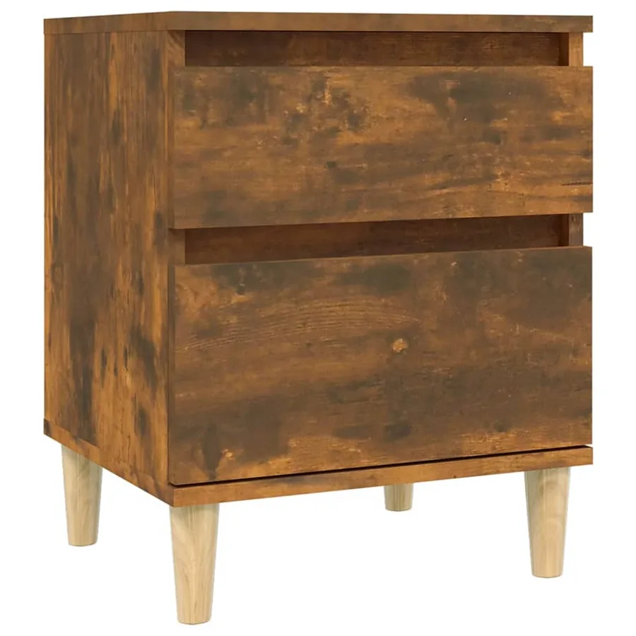 Tables de chevet 2 pcs Chêne fumé 40x35x50 cm - 5