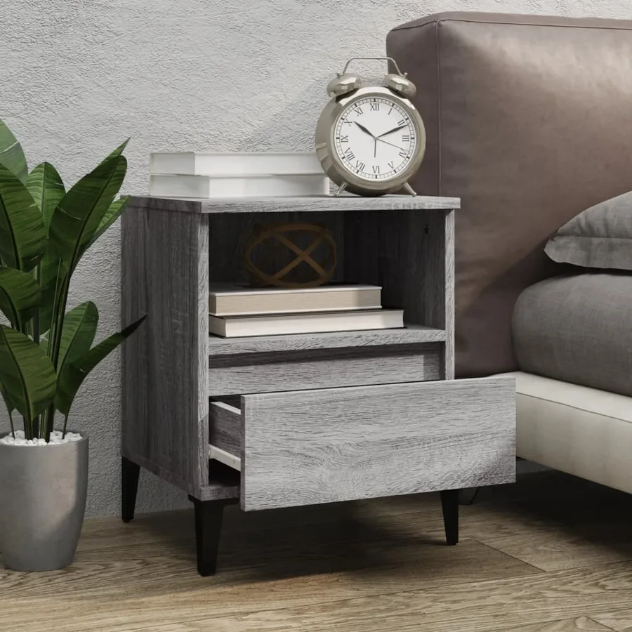 Tables de chevet 2 pcs Sonoma gris 40x35x50 cm - 3