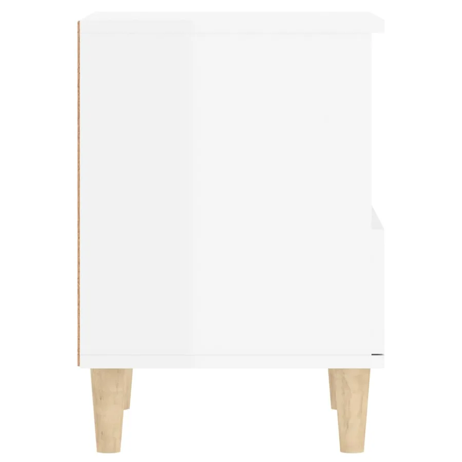 Tables de chevet 2 pcs Blanc brillant 40x35x50 cm - 9