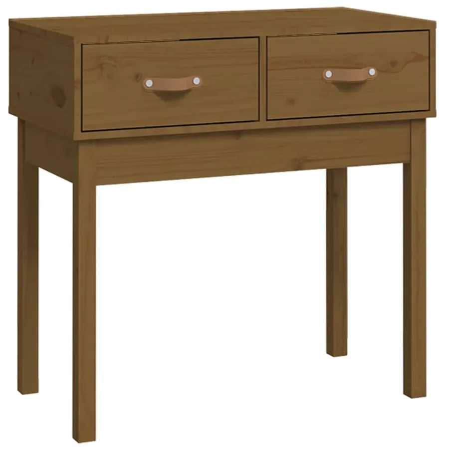 Table console Marron miel 76,5x40x75 cm Bois massif de pin - 2