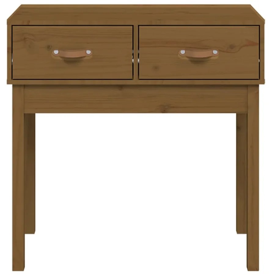 Table console Marron miel 76,5x40x75 cm Bois massif de pin - 3