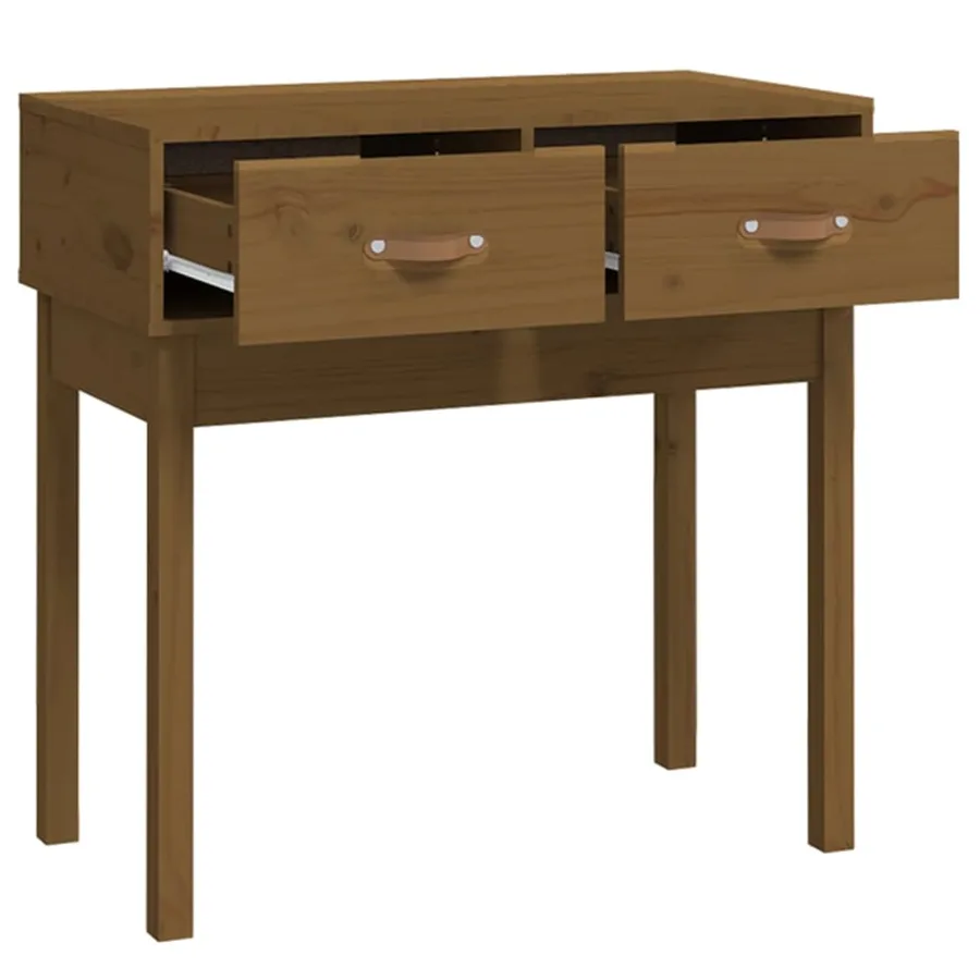 Table console Marron miel 76,5x40x75 cm Bois massif de pin - 4