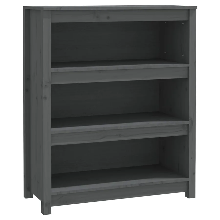 Bibliothèque Gris 80x35x97 cm Bois de pin massif - 2