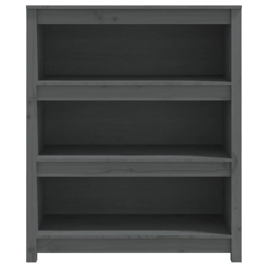 Bibliothèque Gris 80x35x97 cm Bois de pin massif - 5
