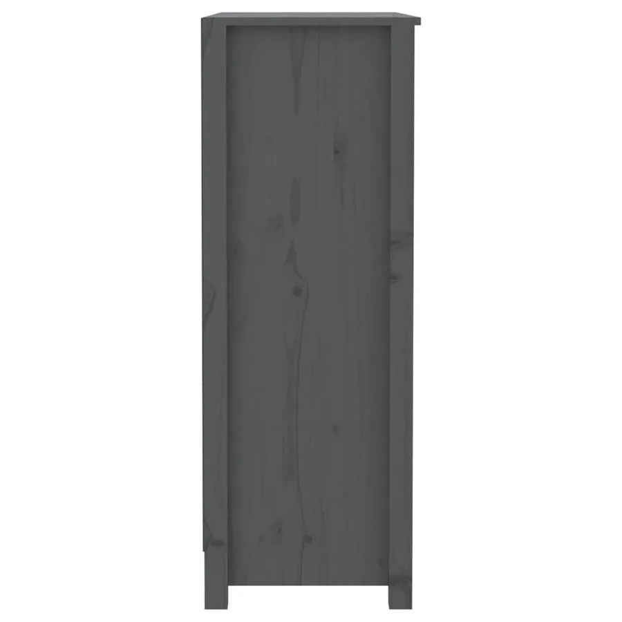 Bibliothèque Gris 80x35x97 cm Bois de pin massif - 6