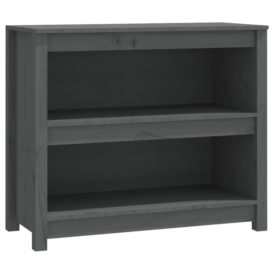 Bibliothèque Gris 80x35x68 cm Bois de pin massif - 2