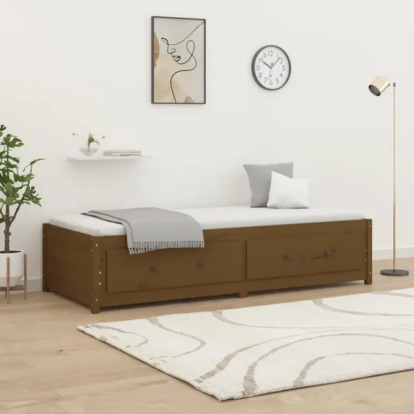 Lit de jour sans matelas marron miel 80x200 cm bois pin massif