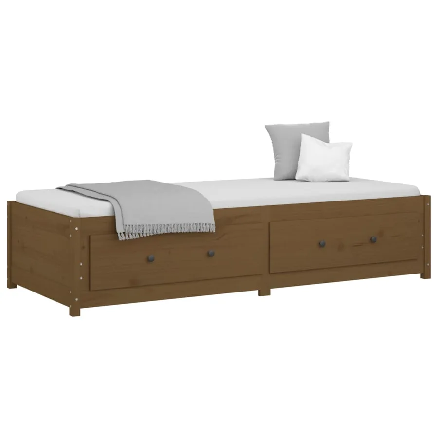 Lit de jour sans matelas marron miel 80x200 cm bois pin massif - 3