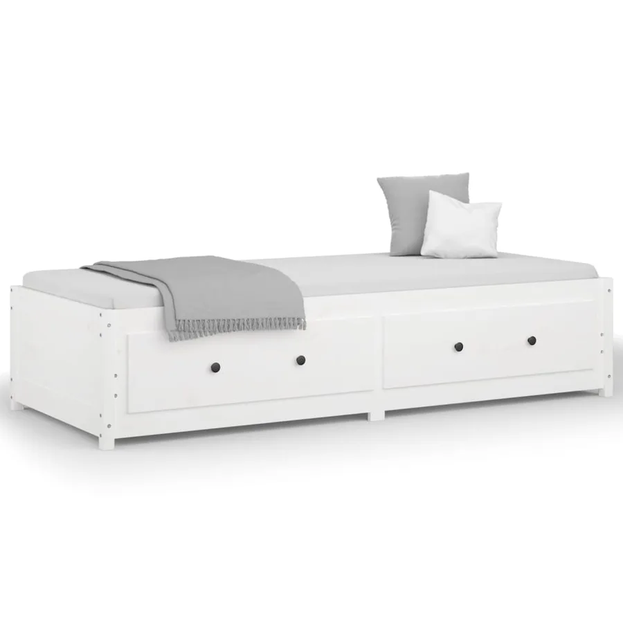 Lit de jour sans matelas blanc 80x200 cm bois de pin massif - 2