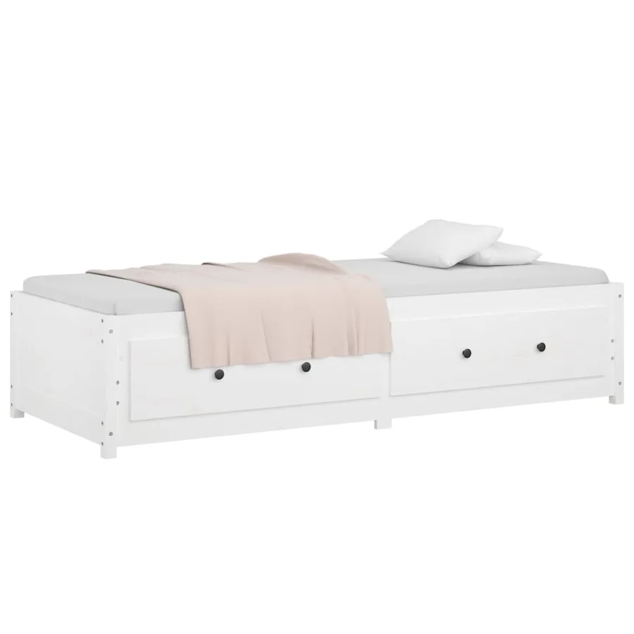 Lit de jour sans matelas blanc 80x200 cm bois de pin massif - 6