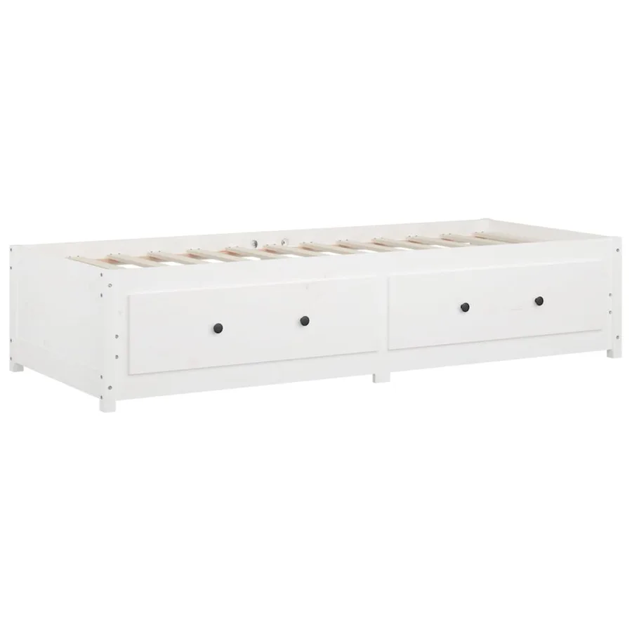 Lit de jour sans matelas blanc 80x200 cm bois de pin massif - 7