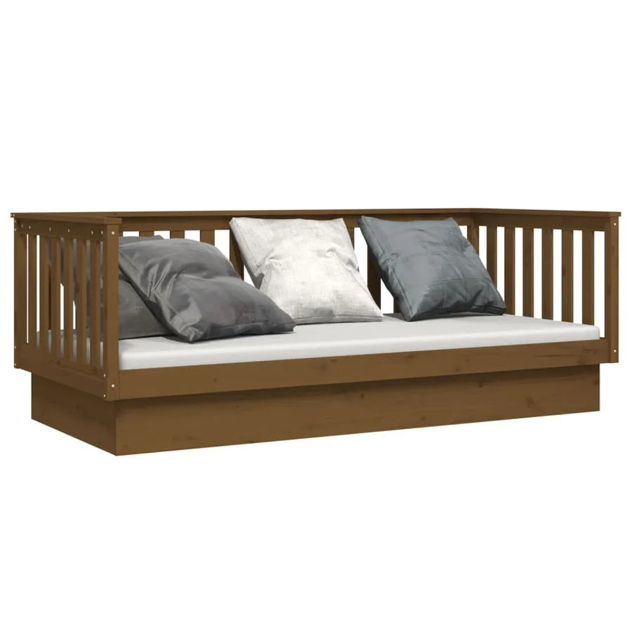 Lit de jour sans matelas marron miel 100x200 cm bois pin massif - 3
