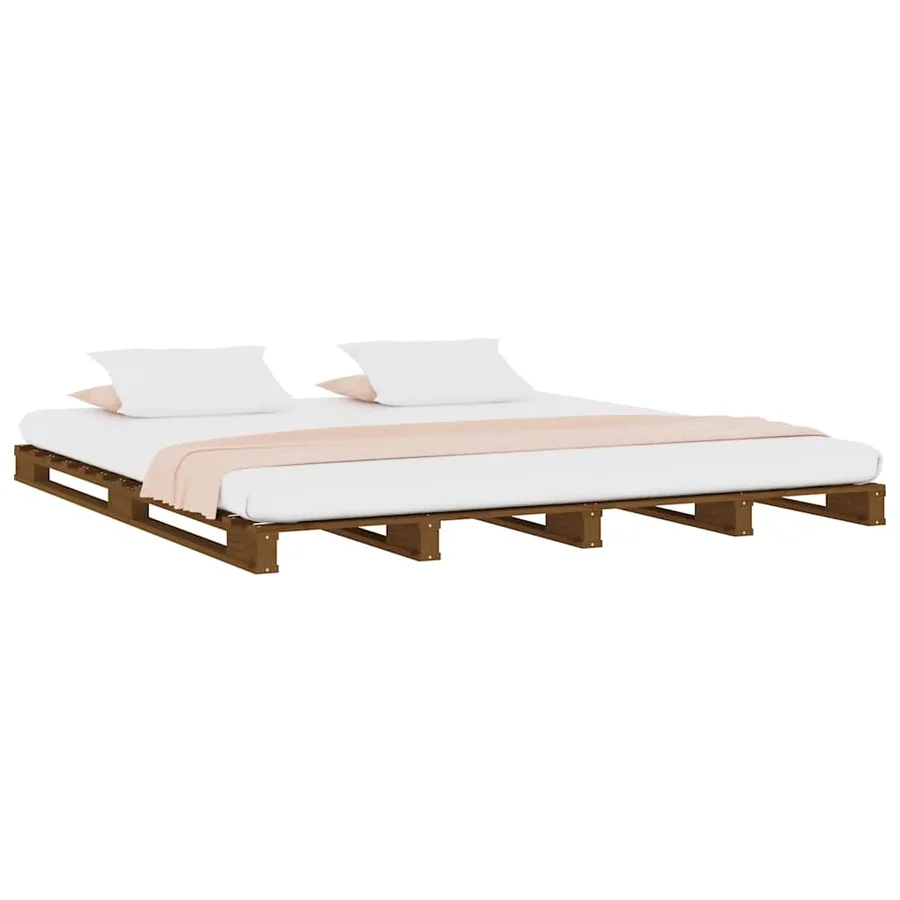 Lit de palette sans matelas marron miel 120x200 cm bois massif - 3