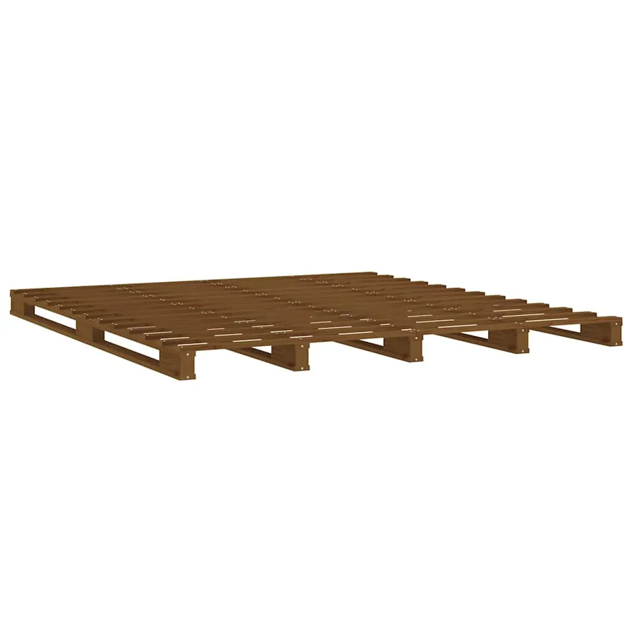 Lit de palette sans matelas marron miel 120x200 cm bois massif - 4