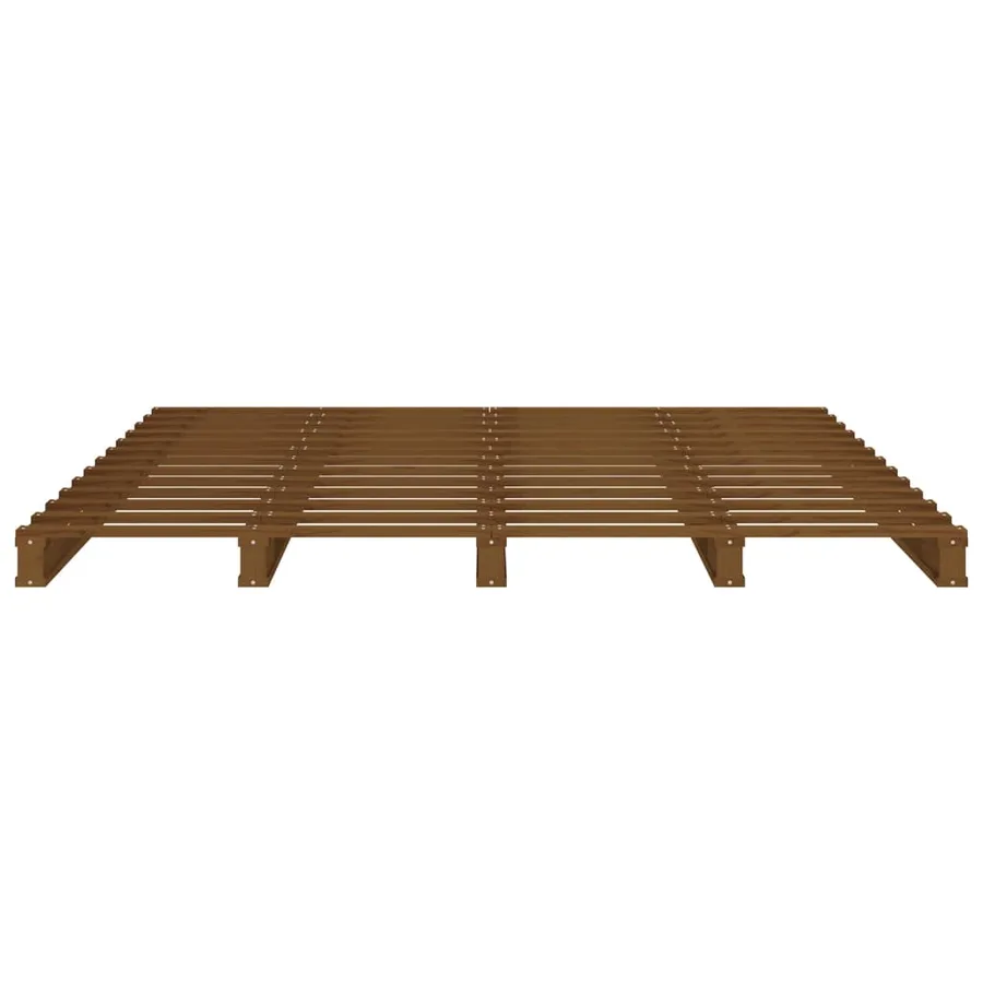 Lit de palette sans matelas marron miel 120x200 cm bois massif - 5
