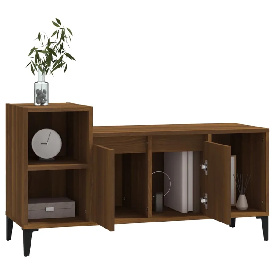 Meuble TV Chêne marron 100x35x55 cm Bois d'ingénierie - 4