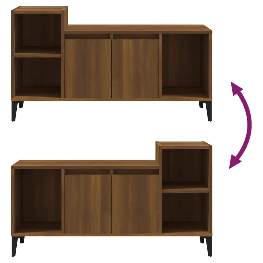 Meuble TV Chêne marron 100x35x55 cm Bois d'ingénierie - 8