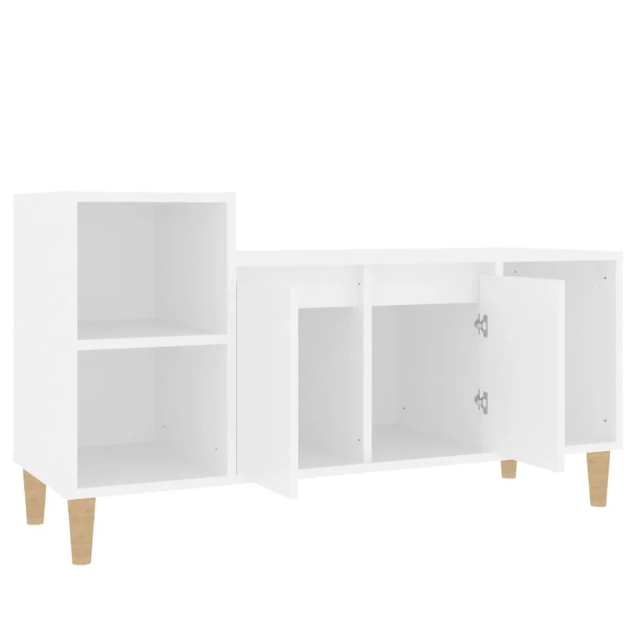 Meuble TV Blanc 100x35x55 cm Bois d'ingénierie - 6