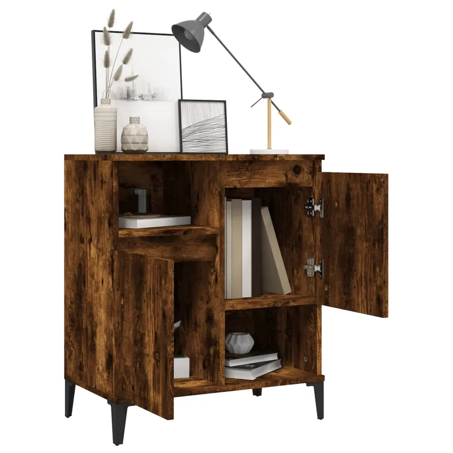 Buffet Chêne fumé 60x35x70 cm Bois d'ingénierie - 4