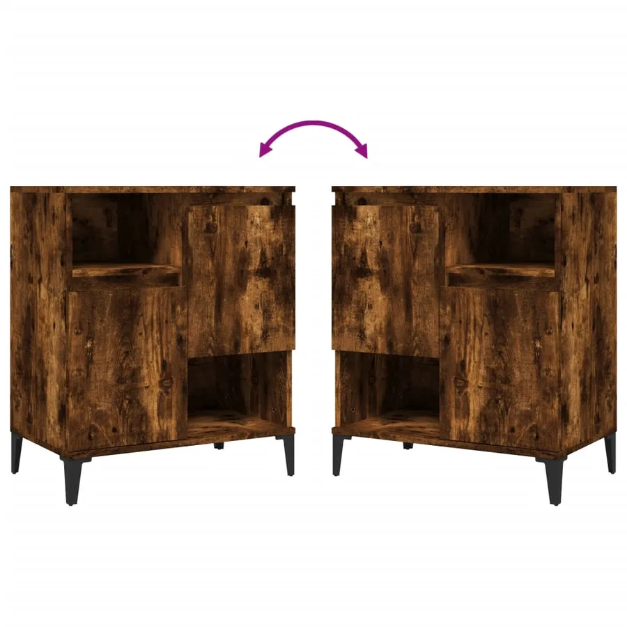 Buffet Chêne fumé 60x35x70 cm Bois d'ingénierie - 8