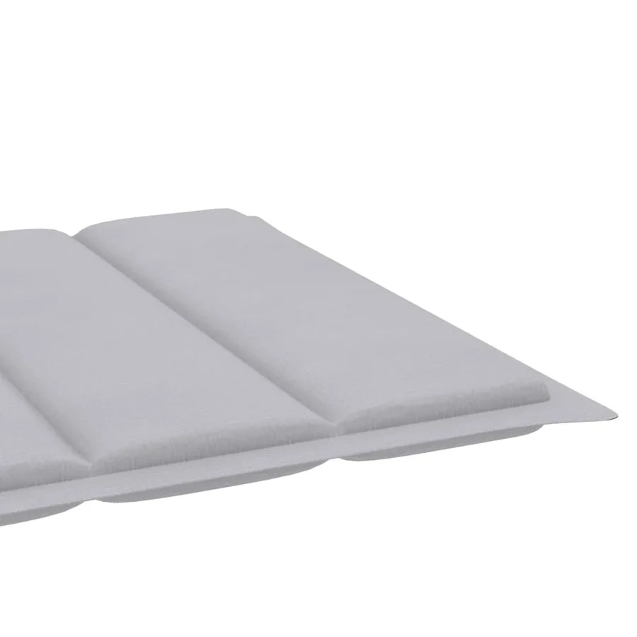 Chaise longue avec coussin gris Bois de teck solide - 9