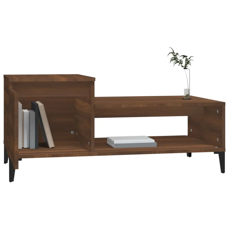 Table basse Chêne marron 100x50x45 cm Bois d'ingénierie - 4