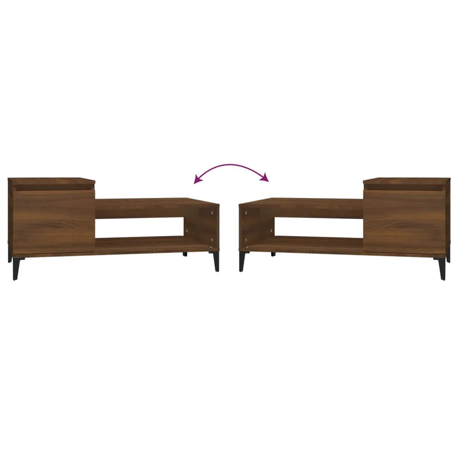 Table basse Chêne marron 100x50x45 cm Bois d'ingénierie - 8