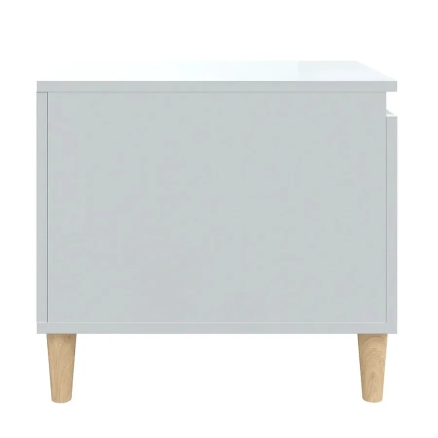 Table basse Blanc brillant 100x50x45 cm Bois d'ingénierie - 7